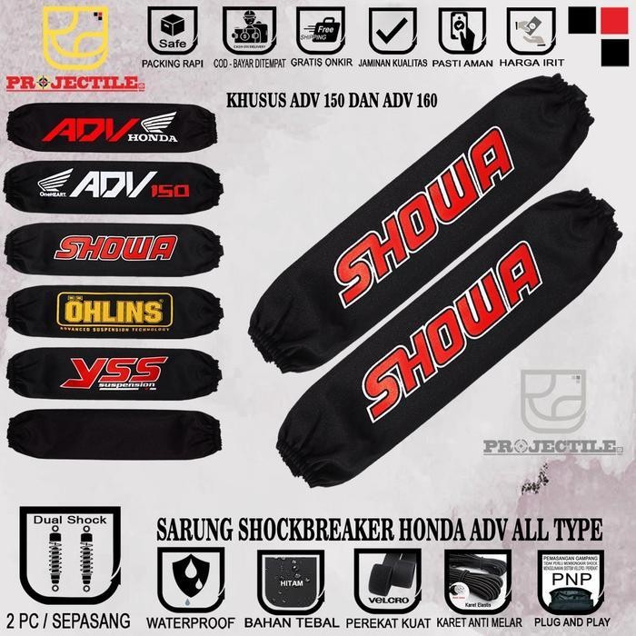 Sarung Shock Breaker Belakang Honda Adv / Cover Shockbreaker Sarung Sok Shok Belakang Motor Sepasang