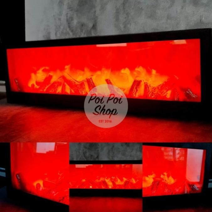 Tersedia Lampu Dekor LED Fireplace Minimalis Api Unggun Tungku Api Panjang Erope Dekorasi Rumah Dind