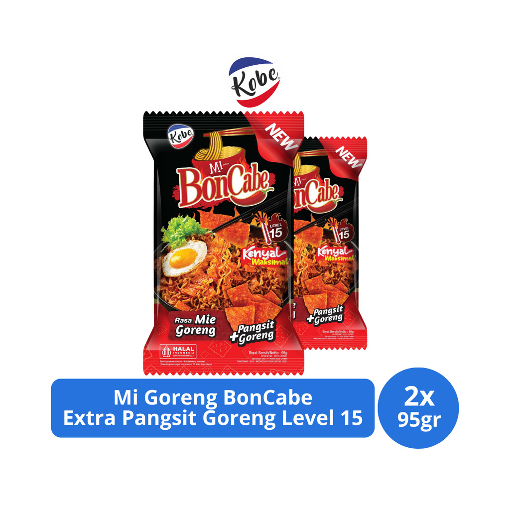 

Kobe BonCabe Mi Goreng Extra Pangsit Goreng Level 15 95gr x 2 pcs
