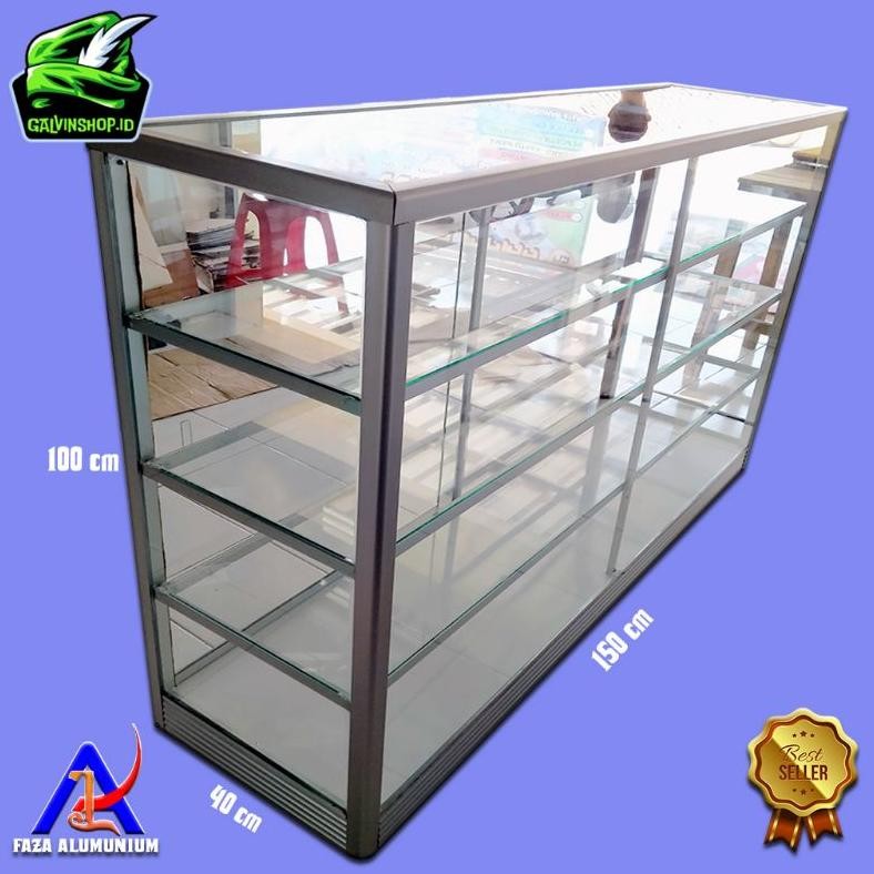Etalase kaca/ etalase toko/etalase warung 150cm AST