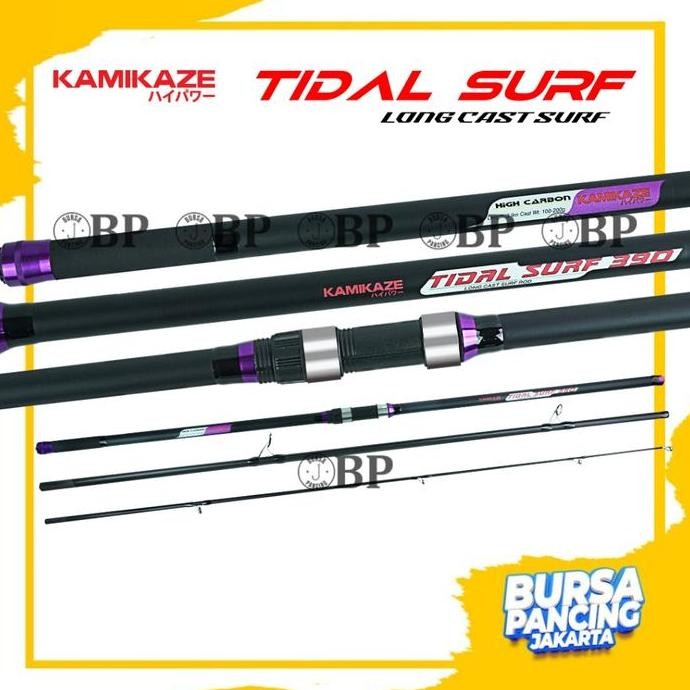 Tersedia KAMIKAZE Joran Spinning TIDAL SURF Hi-Carbon Blank Material Joran Pancing Sambung 3 360CM -