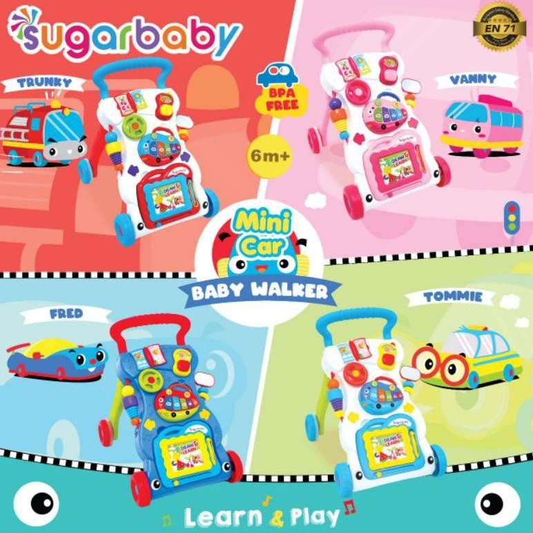 READY BANDUNG SUGAR BABY SUGARBABY Walker Mini car | Mainan Alat Bantu Bayi Berjalan/ Baby Walker al