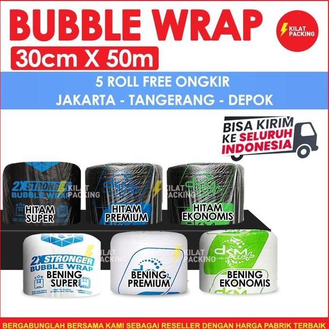 

ready stock BUBBLE WRAP 30CM X 50M PREMIUM TEBAL DELKOMAS DKM PLUS TERMURAH SATUAN