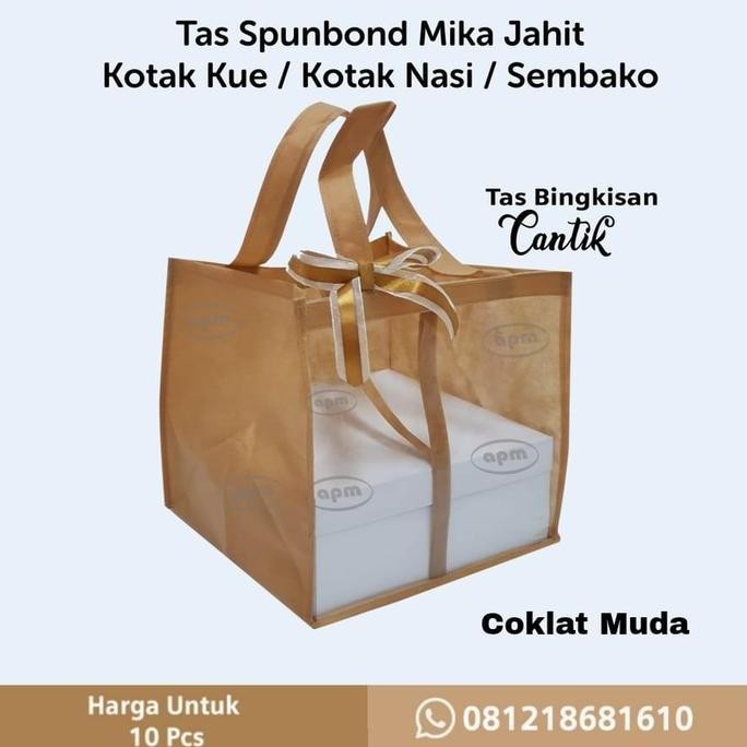 

ready stock Tas Spunbond Mika Jahit Kotak Kue / Kotak Nasi / Sembako