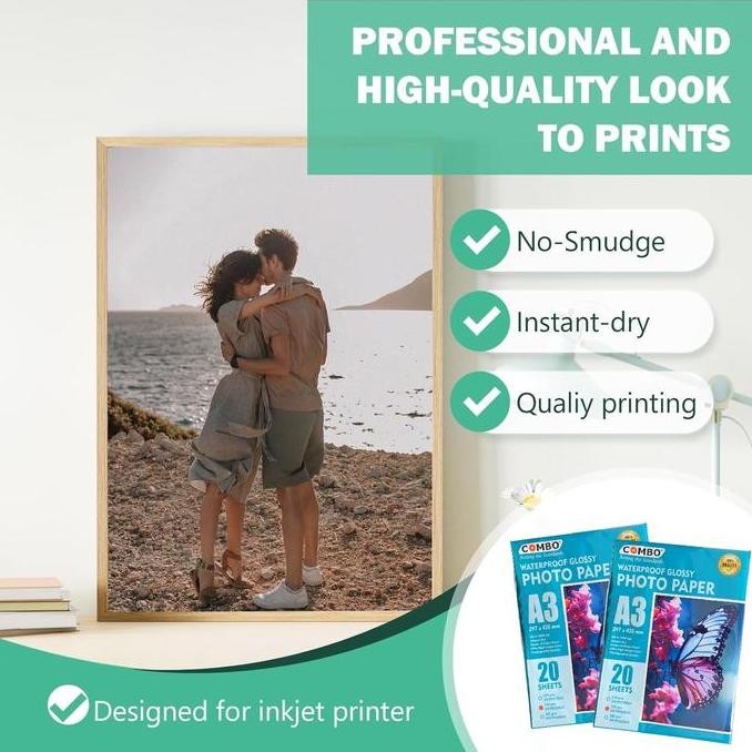 baru Kertas Foto A3 / Glossy Photo Paper A3 / Kertas Cetak Foto 1 Sisi / Photo Paper 230grm A3 / Ker