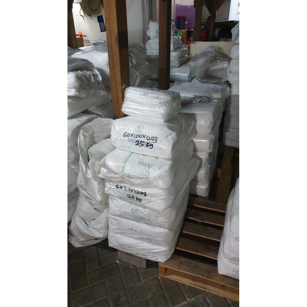 ready stock Kantong Plastik Bening ukuran 35x50 cm- PE 35x50 cm tebal 0,3m
