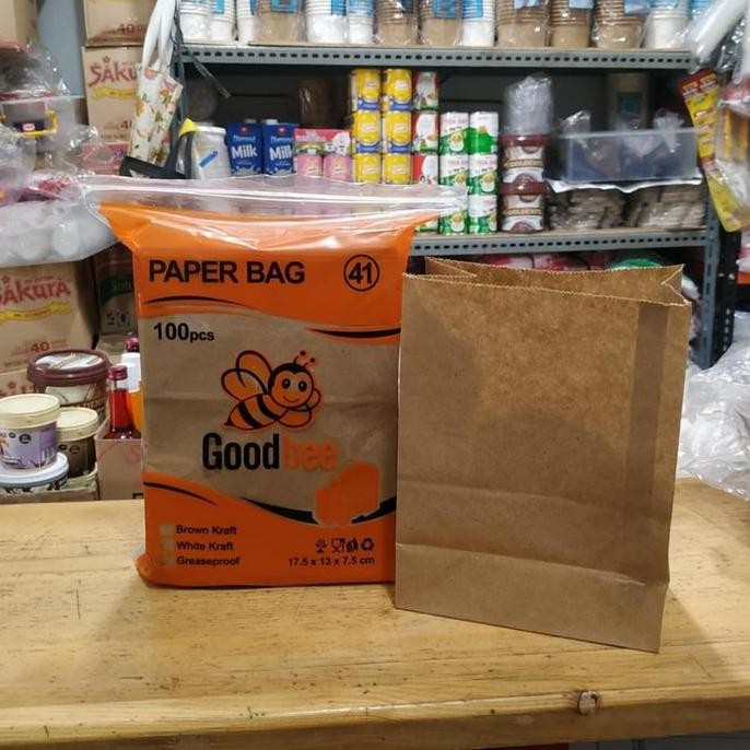 

ready stock Kantong Kertas Gorengan Paper Bag SOS Bag Goodbee 41 - 100pcs