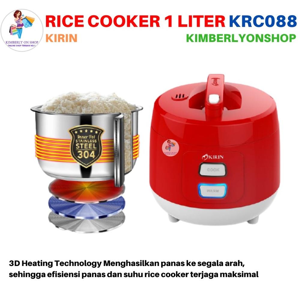 Rice Cooker Magic Com Kirin Stainless Steel 1 Liter Krc 088 Spaylater 0%