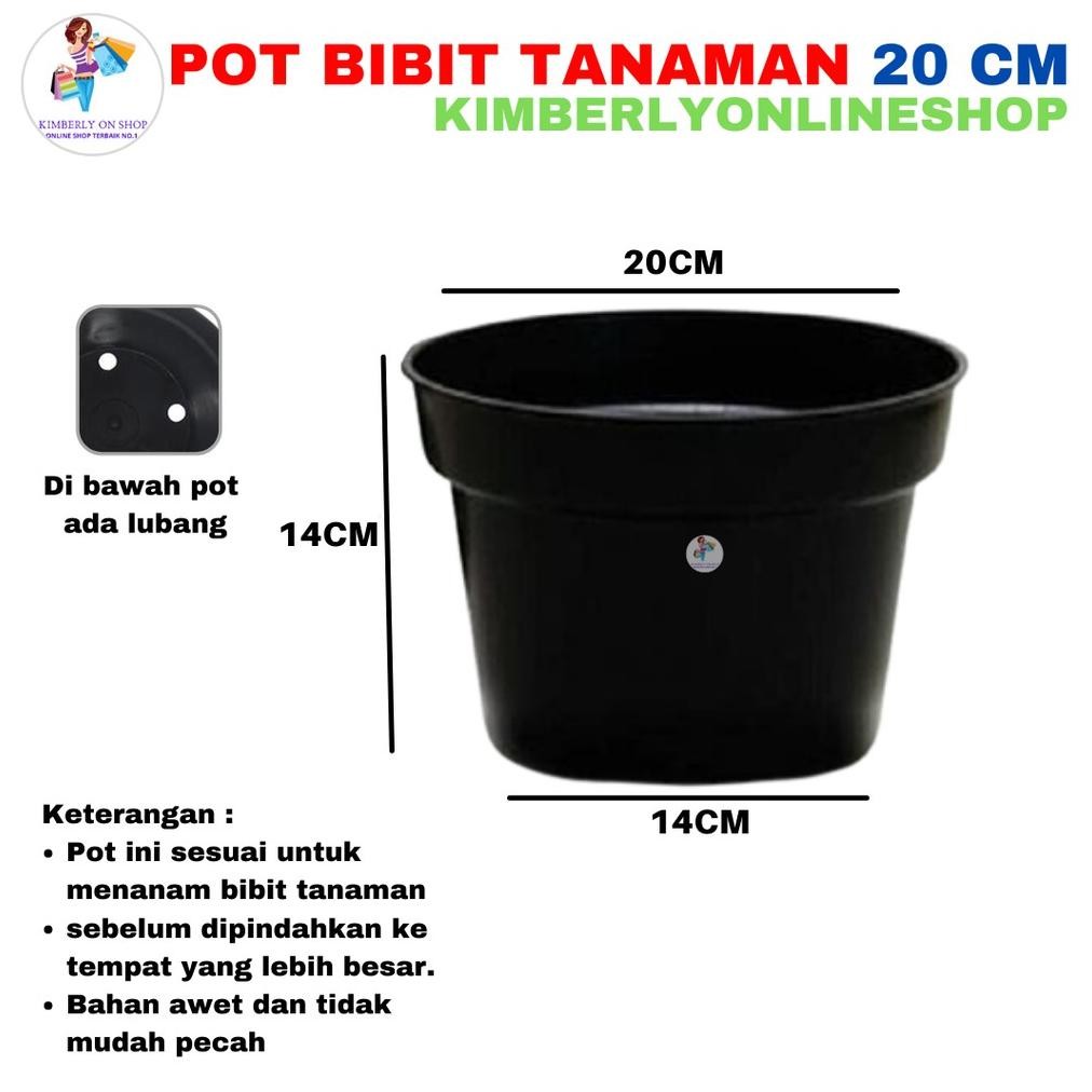 Pot Bunga Plastik 20Cm / Grosir Pot Bunga Ready