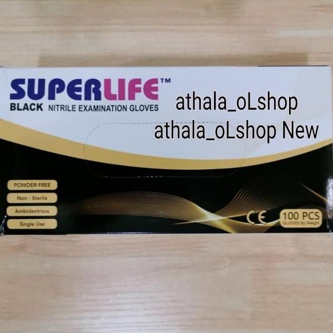 Grosir Superlife Gloves Nitrile Black / Sarung Tangan Nitrile Black Size : Xs