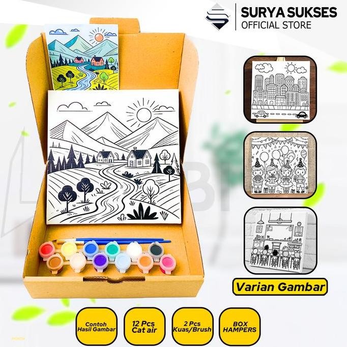 

ready DIY PAINT KIT ONE SET- KANVAS LUKIS SKETSA UKURAN 20 X 20 CM CANVAS GAMBAR Painting