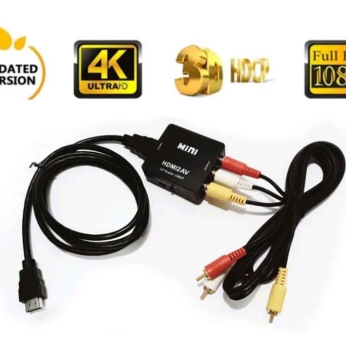 new  Converter hdmi to av rca full hd 1080p / konektor hdmi to tv tabung
