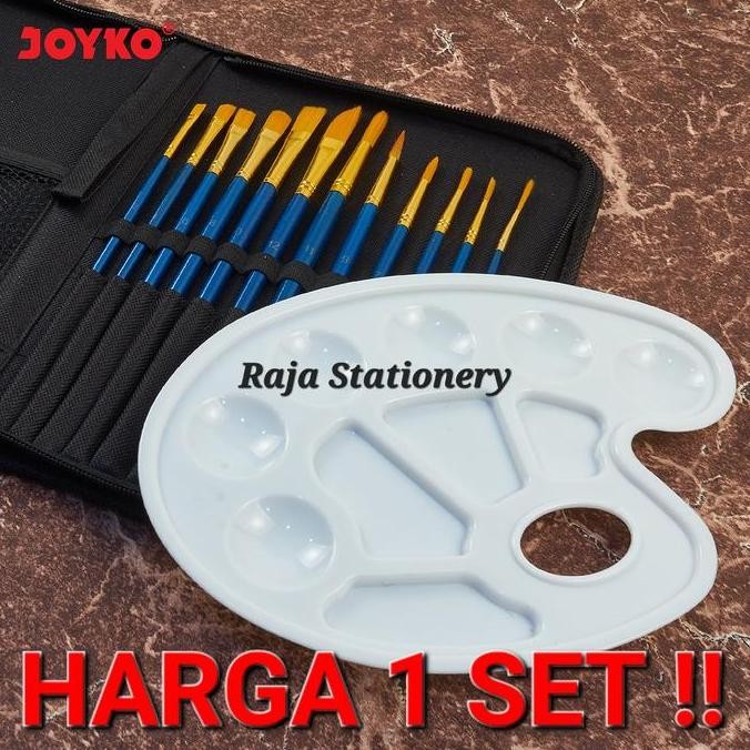 

ready Joyko Brush Set + Palette / Set Kuas Lukis Cat Acrylic + Palet BRS-7