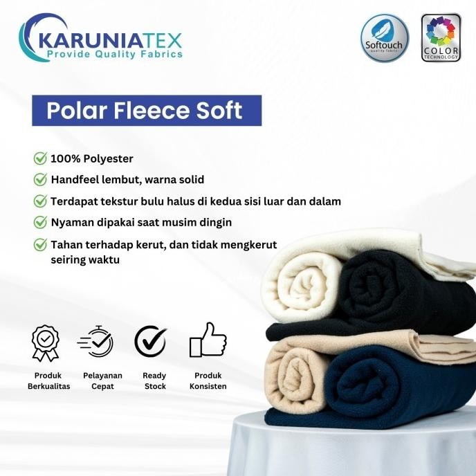 Kain Polar Fleece 20s | Hitam | Karunia Textile murah