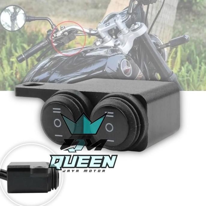 ready Saklar Spion Domino 2 Tombol 3 Mode  | Saklar On Off Double Saklar Kiri Saklar Kanan Saklar La