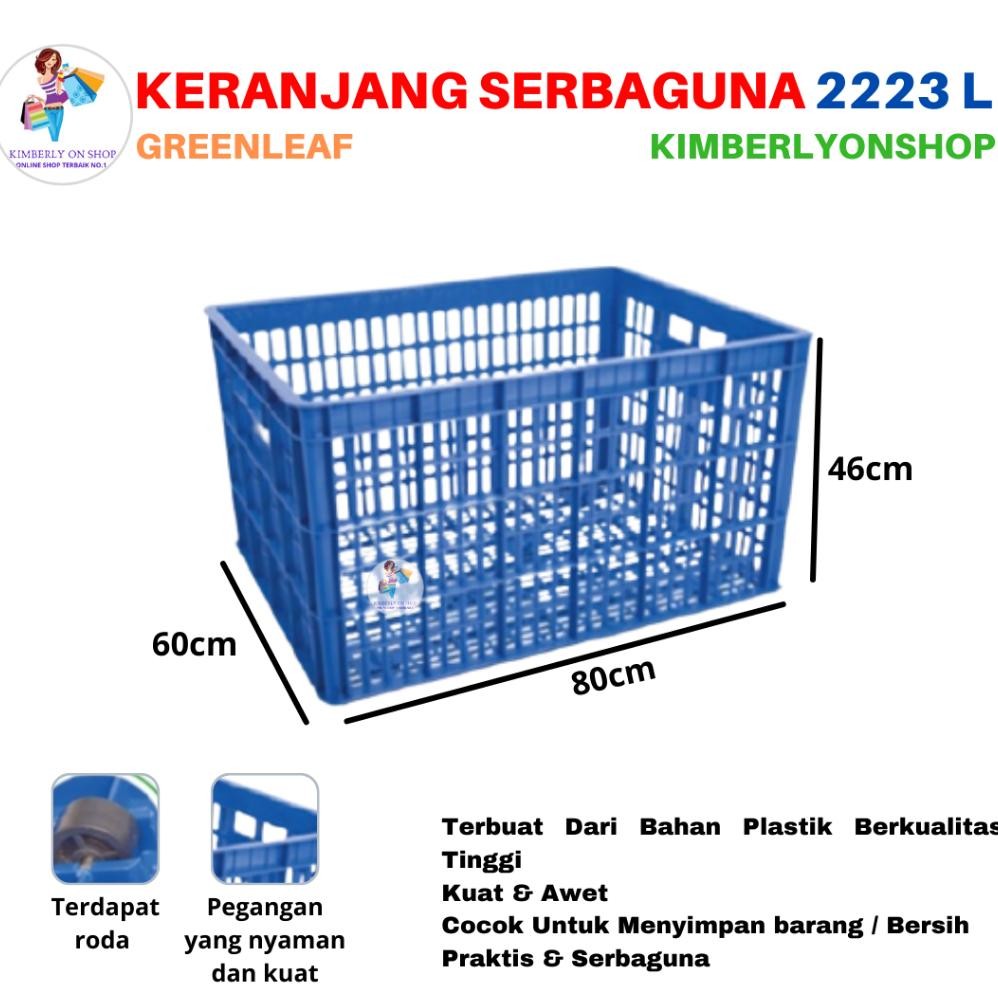 Keranjang Industri Container Box Roda 2223 L Green Leaf Terlaris