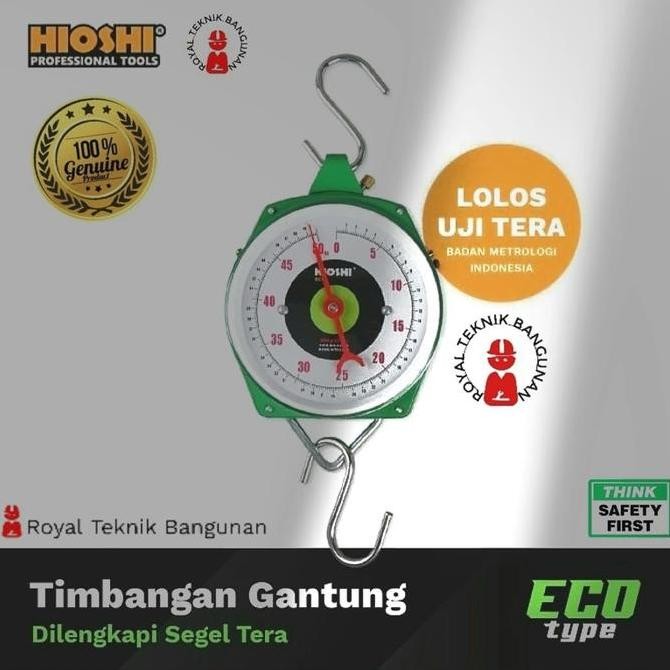 Timbangan Gantung Manual Jarum Analog 25 50 100 150 200 kg ECO HIOSHI / Ukur Berat Buah Sayur Hangin