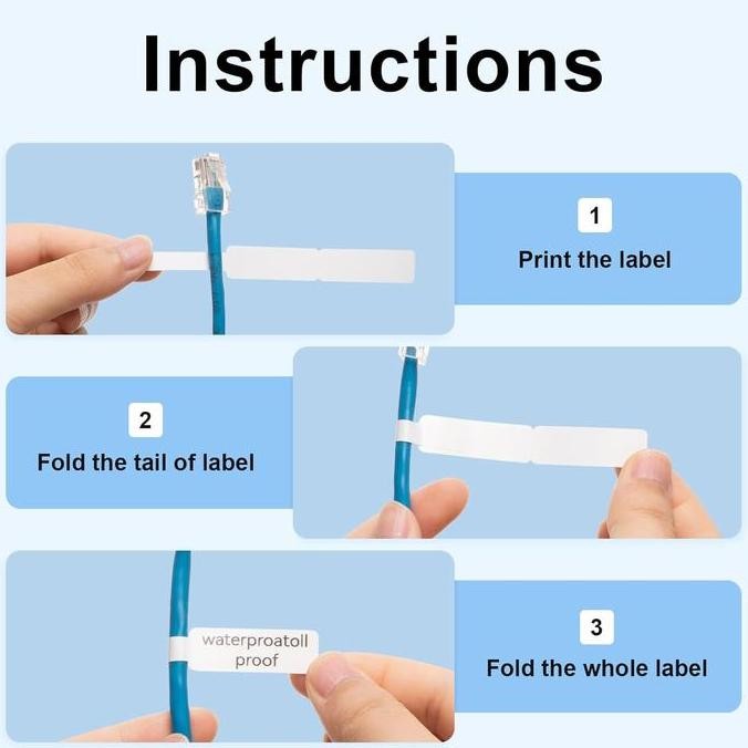 

ready NIIMBOT D11_H D110_M D101 Stiker label kabel kabel jaringan serat optik Tahan air dan anti gores