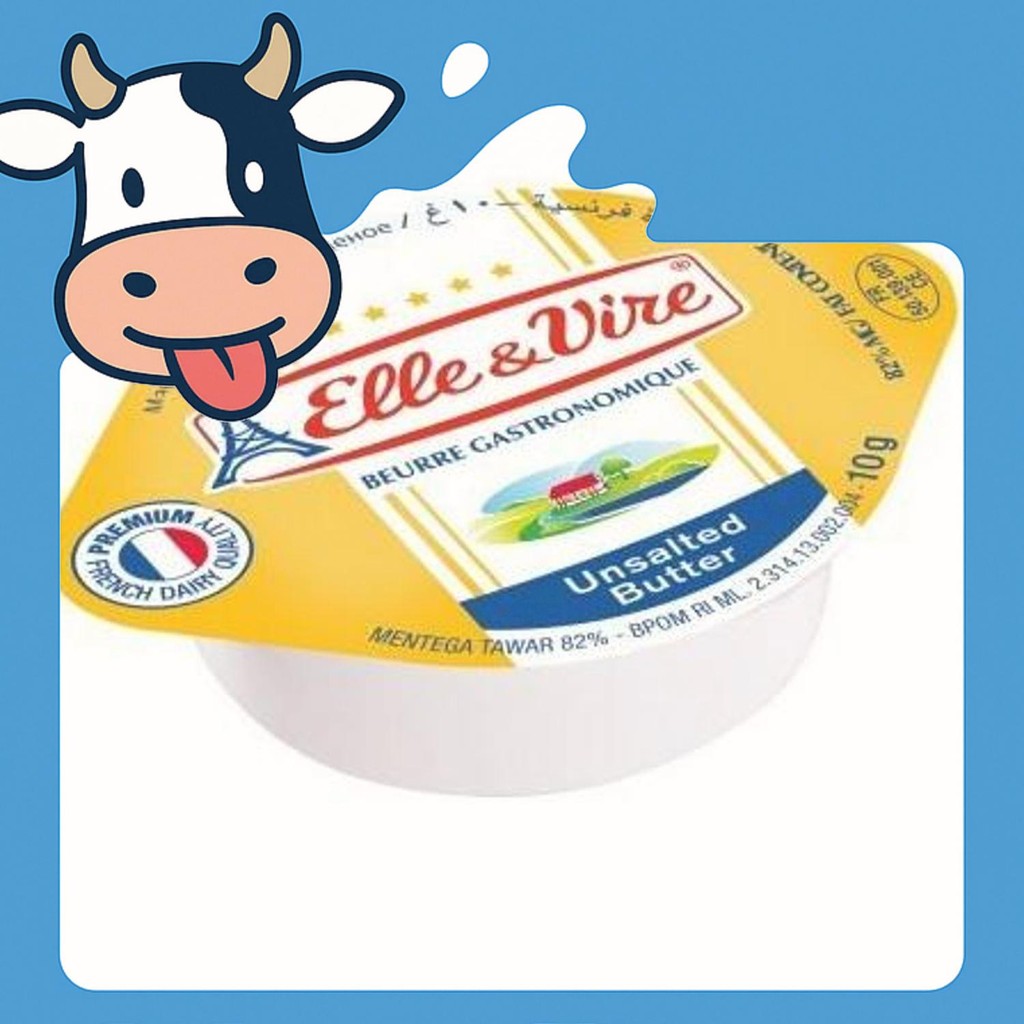 

Diskon Elle & Vire Unsalted Butter 10 Mini Cups 7Gram - Free Food Container