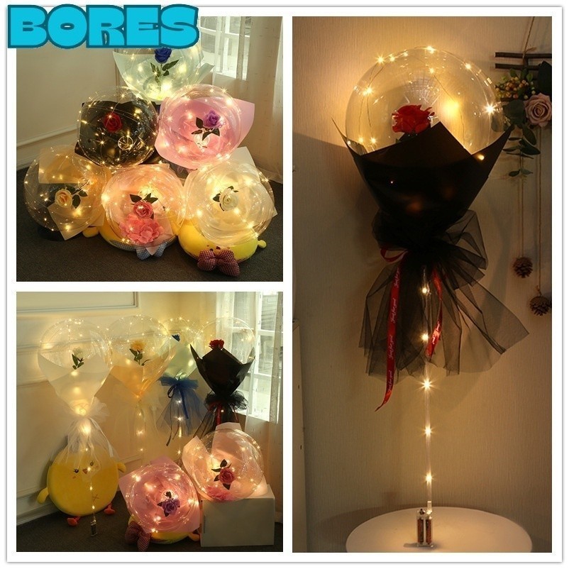 BORES Bucket Balon PVC Balon BOBO Bucket Balon Bunga mawar Bucket Balon Bucket Bunga Balon Warna buc