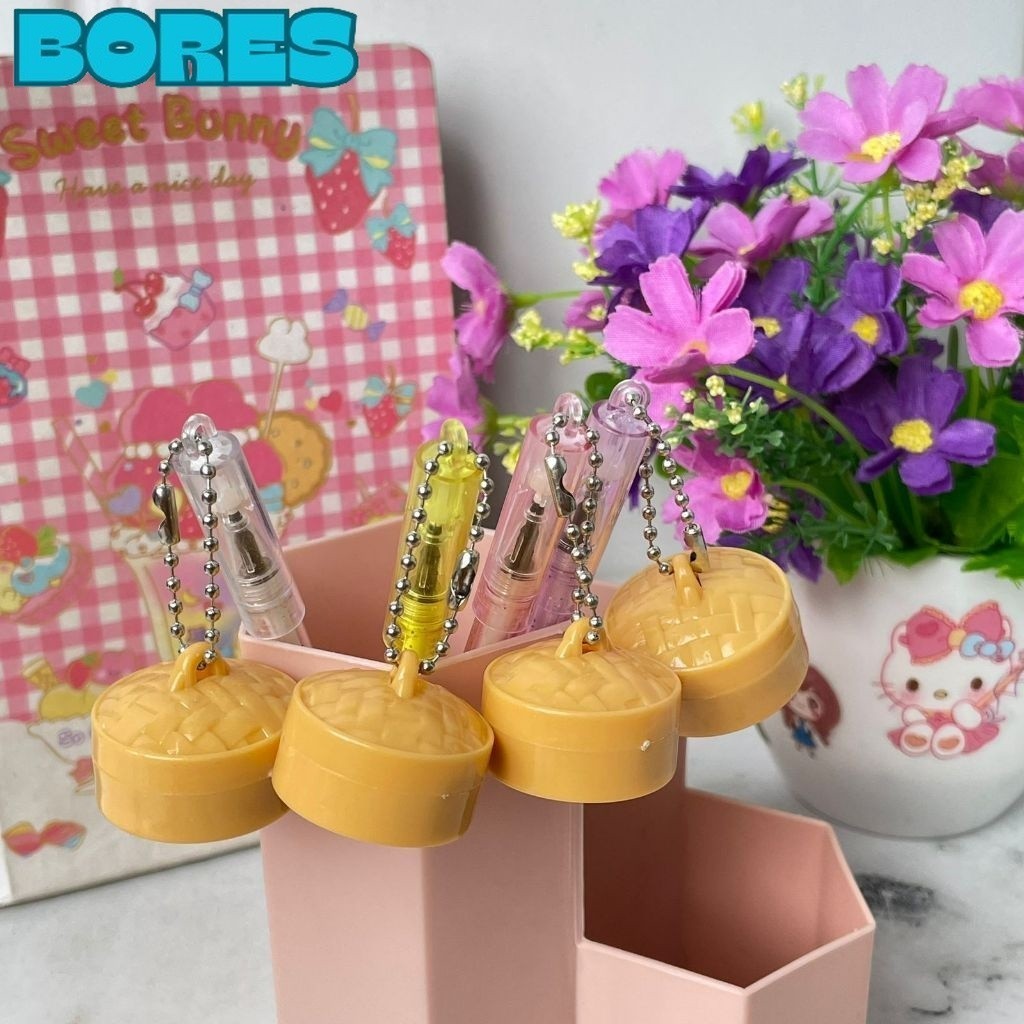 

BORES Pena Gantungan Bapao Pulpen Lucu Gantungan Dimsum Mantou Blue Ink Gel Bisa di Hapus Bolpoin Tinta Gel Cair Erasable Pen Pulpen Gantungan Makanan Lucu
