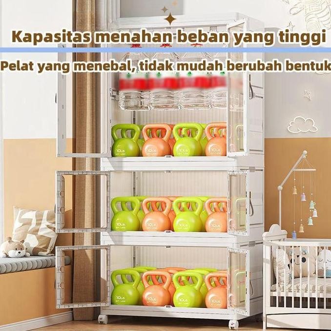 Lemari Lipat Pakaian Multifungsi Lemari Penyimpanan Kebutuhan Sehari-Hari Lemari Makanan Ringan Lema