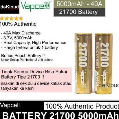 [[ HOLI / ORIGINAL VAPCELL 5000MAH 21700 BATTERY | BATRE BATERAI CAS BATERE BEST SELLER