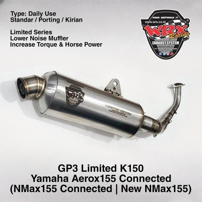 Grosir Knalpot Wrx Gp3 Limited K150 New Aerox 155 New Nmax