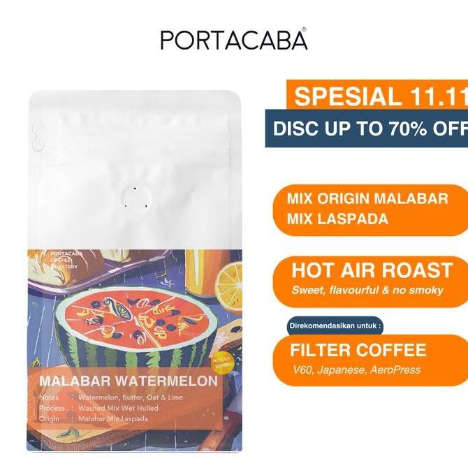 

[[ VELCRO / KOPI ARABIKA MALABAR WATERMELON MIX LASPADA ARABIKA PORTACABA 200GR BEST SELLER