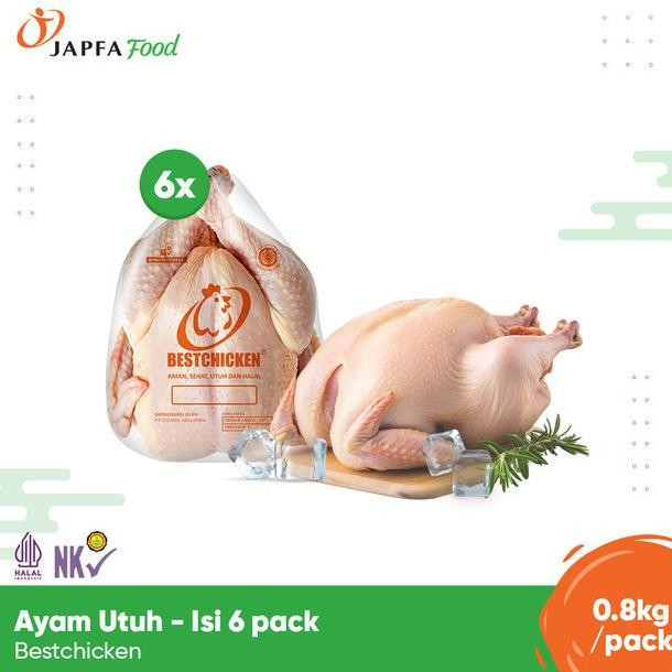 

Bestchicken Ayam Karkas Broiler Frozen 800G - 6 Pack - Japfa Food Halal Original
