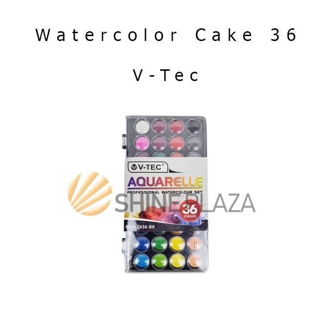 

V-Tec Aquarelle Watercolor Cake 36 Color - Cat Air VTec 36 Warna Terlaris