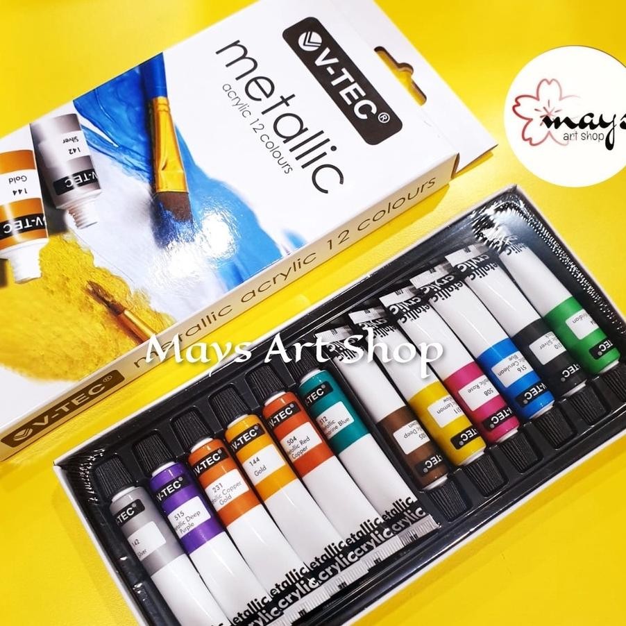 

Cat Akrilik Set Pastel Color / Neon / Metallic Colour V-Tec Isi 12 Warna x 6 ml - Acrylic Paint Lukis Warna Pastel Colors Terang Stabilo 12x6 ml Vtec Colour Mewarnai Kanvas Menggambar Gambar Anak Dewasa Terlaris