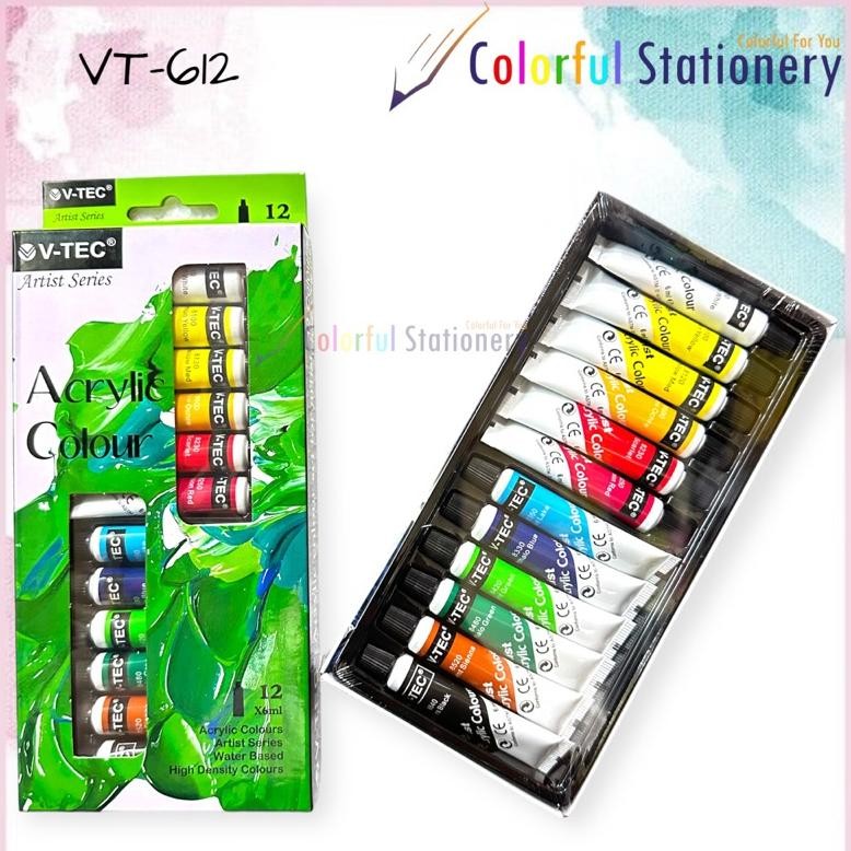 

Cat Acrylic / Cat Akrilik 6ML V-TEC 12 Warna Terlaris