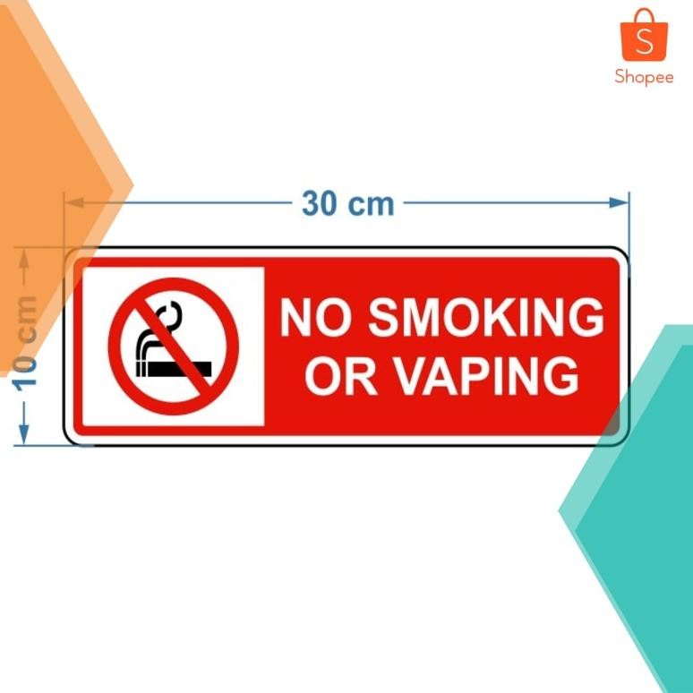 

Grosir Rambu Akrilik No Smoking No Vaping 30cm x 10cm Acrylic 2mm Keren Terlaris