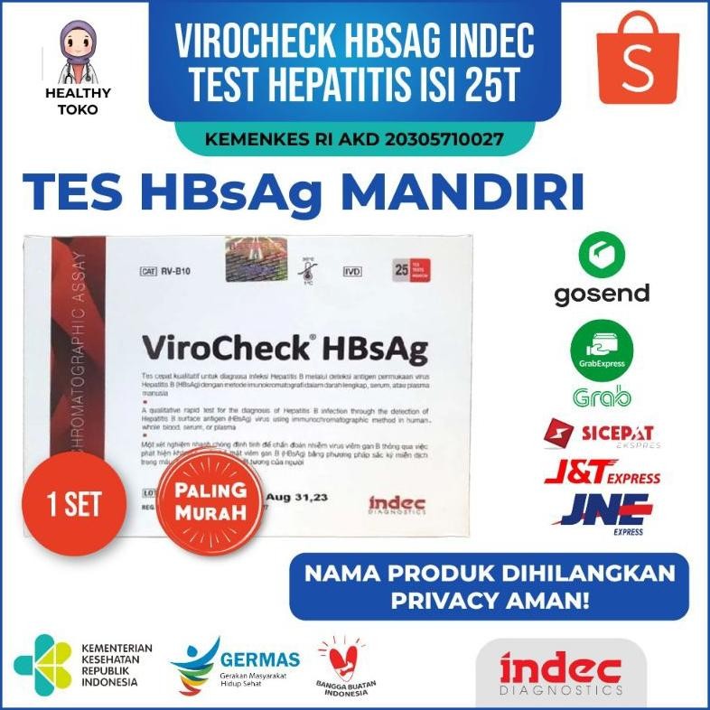 Test HBsAg Hepatitis ViroCheck Indec Top IS 1 set terlaris