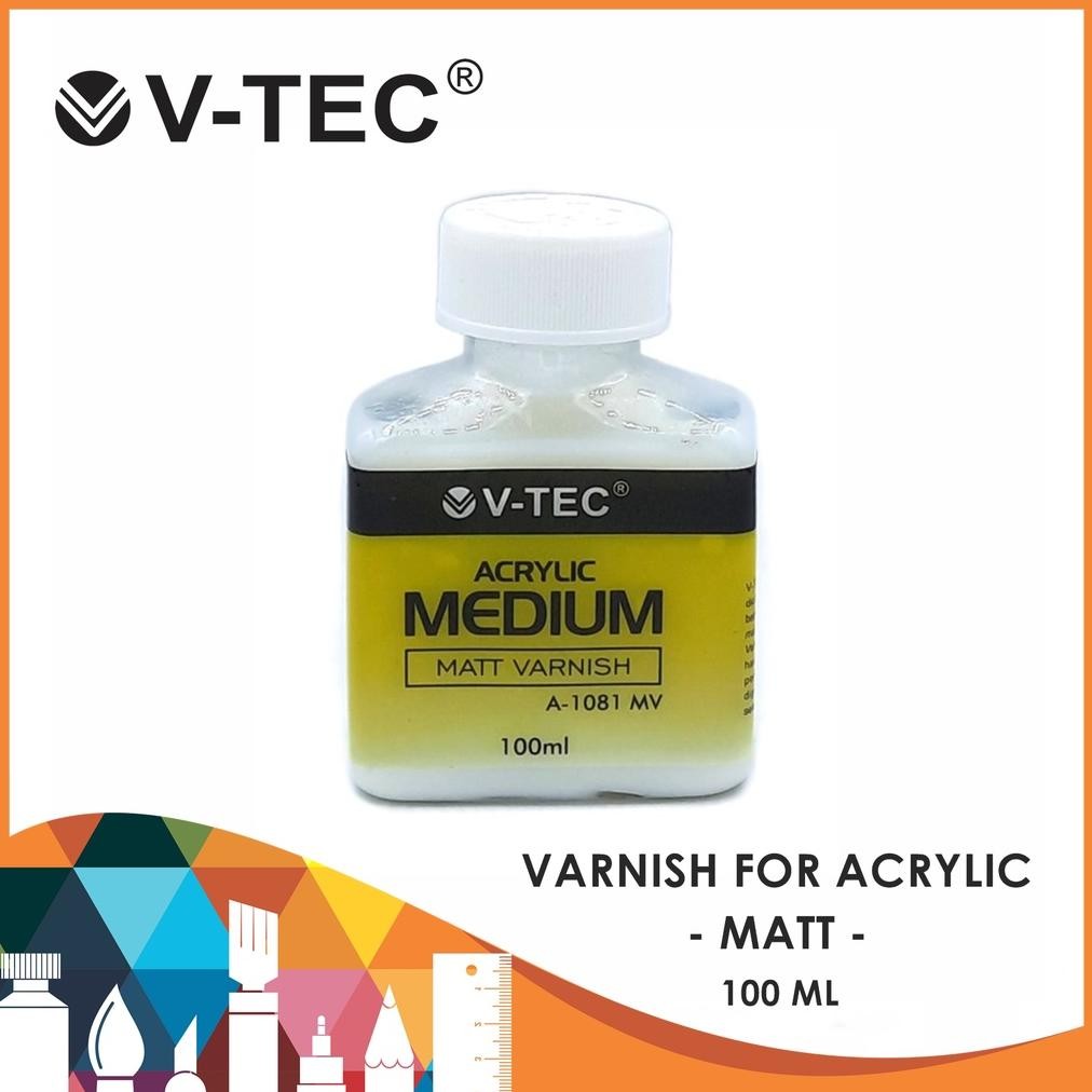 

V-Tec Acrylic Medium Matt Varnish A-1081MV/100ml / Varnish Matt / Varnish Acrylic / Pernis Terlaris