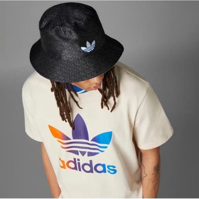 Sale Adidas Originals Adicolor 70S Bucket Hat Reversible Black Cream White