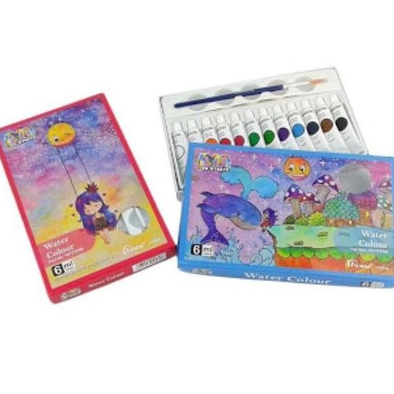 

NDM WATER COLOR I CAT AIR 6 ML X 12 WARNA (PALET DAN KUAS) Terlaris