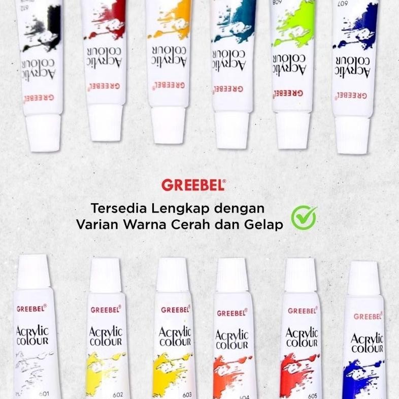 

GREEBEL Cat Lukis Akrilik / Cat Acrylic Colour Kanvas 18 Warna 6 ml (18x6 ml) / Cat Melukis Terlaris