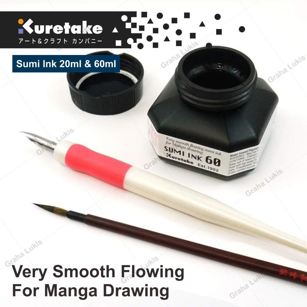 

Kuretake Ink - Sumi Ink 20ml/60ml Tinta Hitam Pekat Terlaris