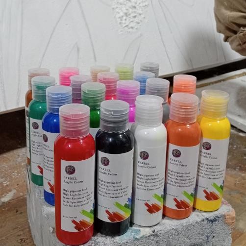 

Cat Akrilik / Lukis / Kanvas / Mural Paket 4 warna isi 100 ML per botol Farrel Acrylic Colour Terlaris
