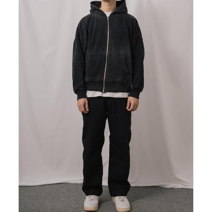 Promo Sun Faded Zipper Hoodie - Aged Black