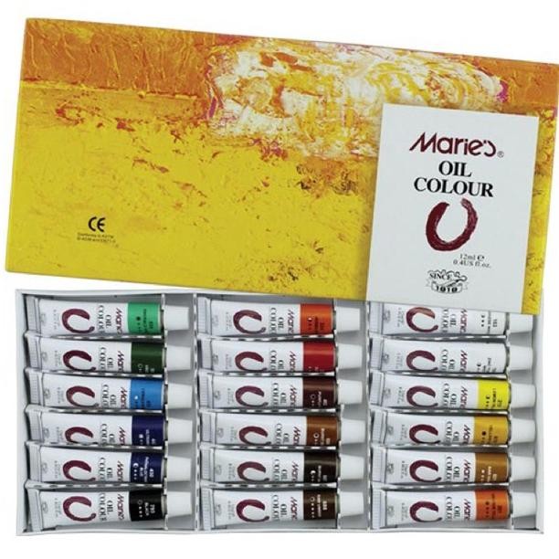 

Maries Oil Colour Set 12ml x 18 Warna / Maries Cat Minyak Set 18 warna Terlaris