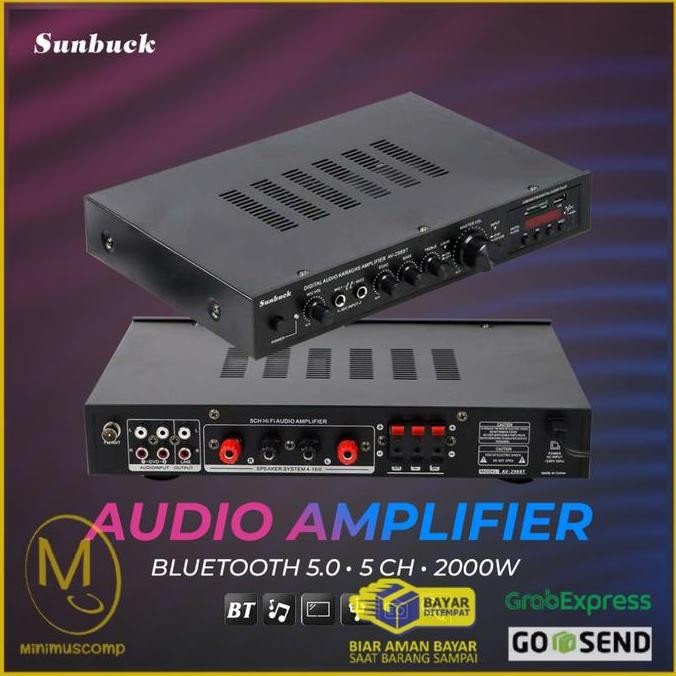 AMPLIFIER HOME THEATER 5.1 SURROUND/KARAOKE 2000W BLUETOOTH/HIFI ORIGINAL DAN TERPERCAYA