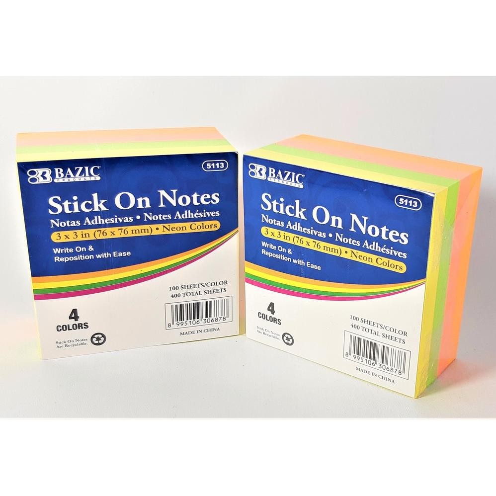 

STICKY NOTES TUMPUK MEMO TEMPEL MEJA ISI 400 LEMBAR WARNA 76 X76 STICK NOTES NEON COLOR RB07