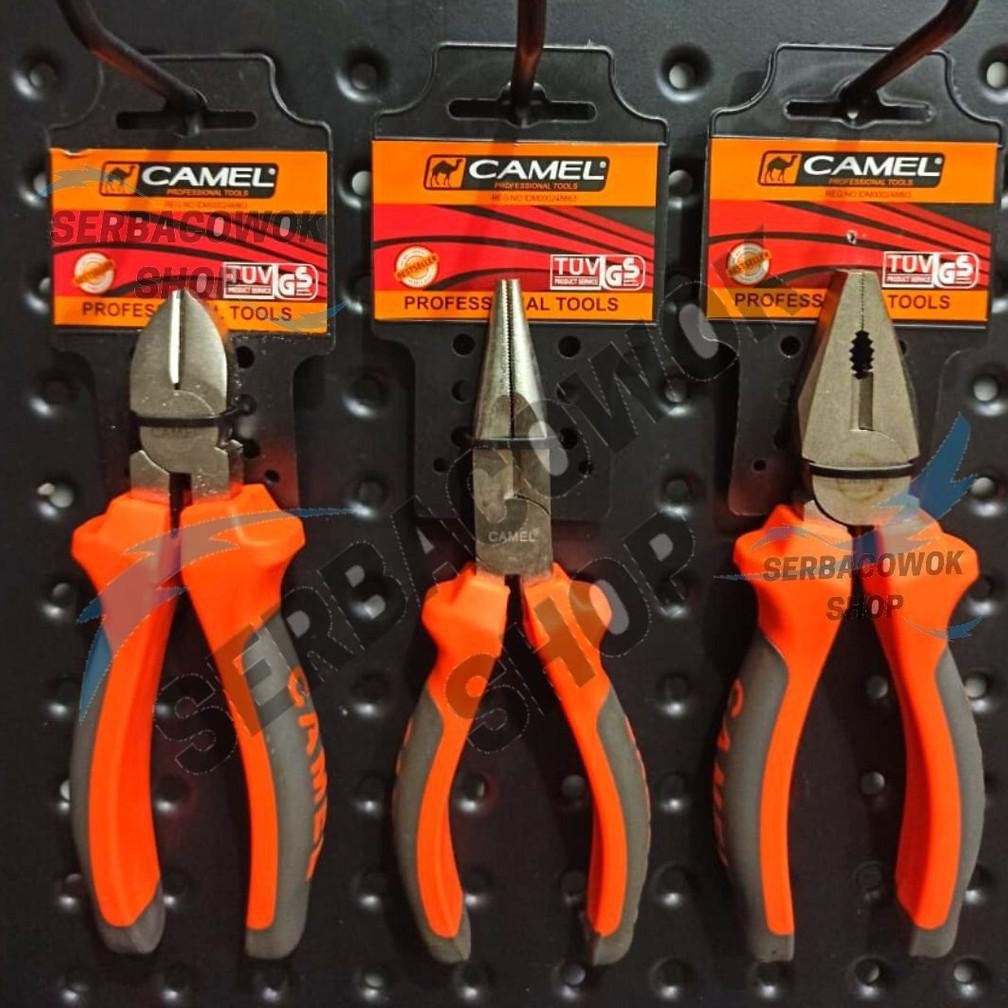 termurah camel paket tang 3in1 6 inch | kombinasi, potong, lancip | chrome fiber
