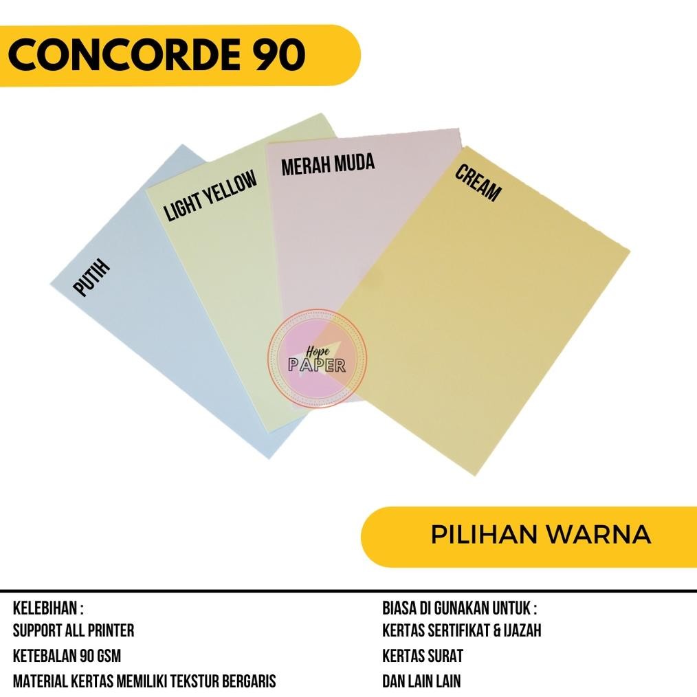 

Kertas Concorde F4 90gr Isi 100 Lembar / Kertas Concorde F4 90 Gr RB07
