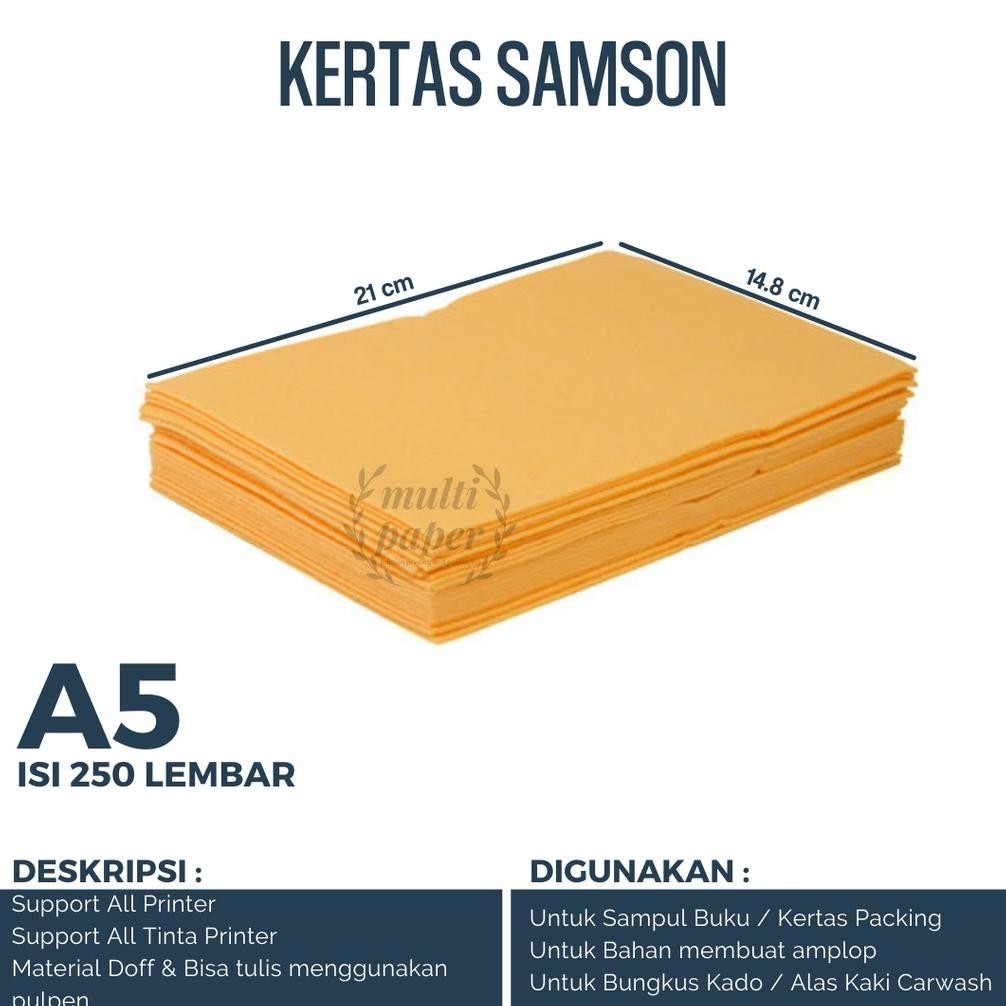

Kertas Samson A5 isi 250 lembar / Kertas A5 Coklat / Kertas Coklat A5 RB07