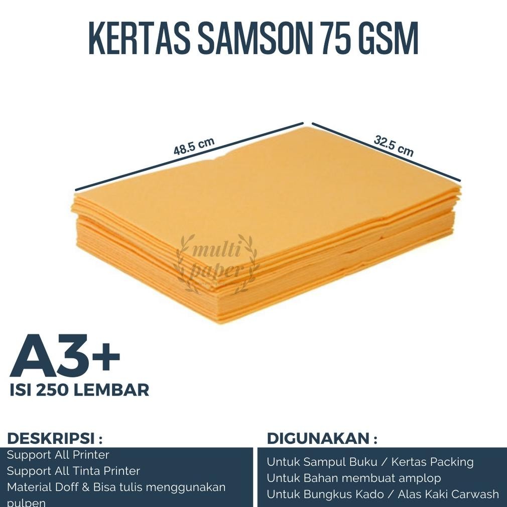 

Kertas A3 Plus Coklat Samson isi 250 lembar / Kertas Alas Kaki Cuci Mobil RB07