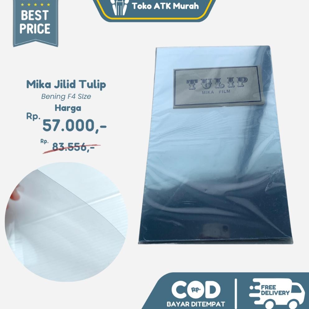 

Mika jilid bening f4 tulip ( tebal 0.12 micro) Bahan Jilid RB07